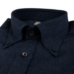 Navy Blue Flannel Slimline Casual Shirt - Stenströms 6 Navy Blue Flannel Slimline Casual Shirt - Stenströms -ETON Store 7122618435190 3