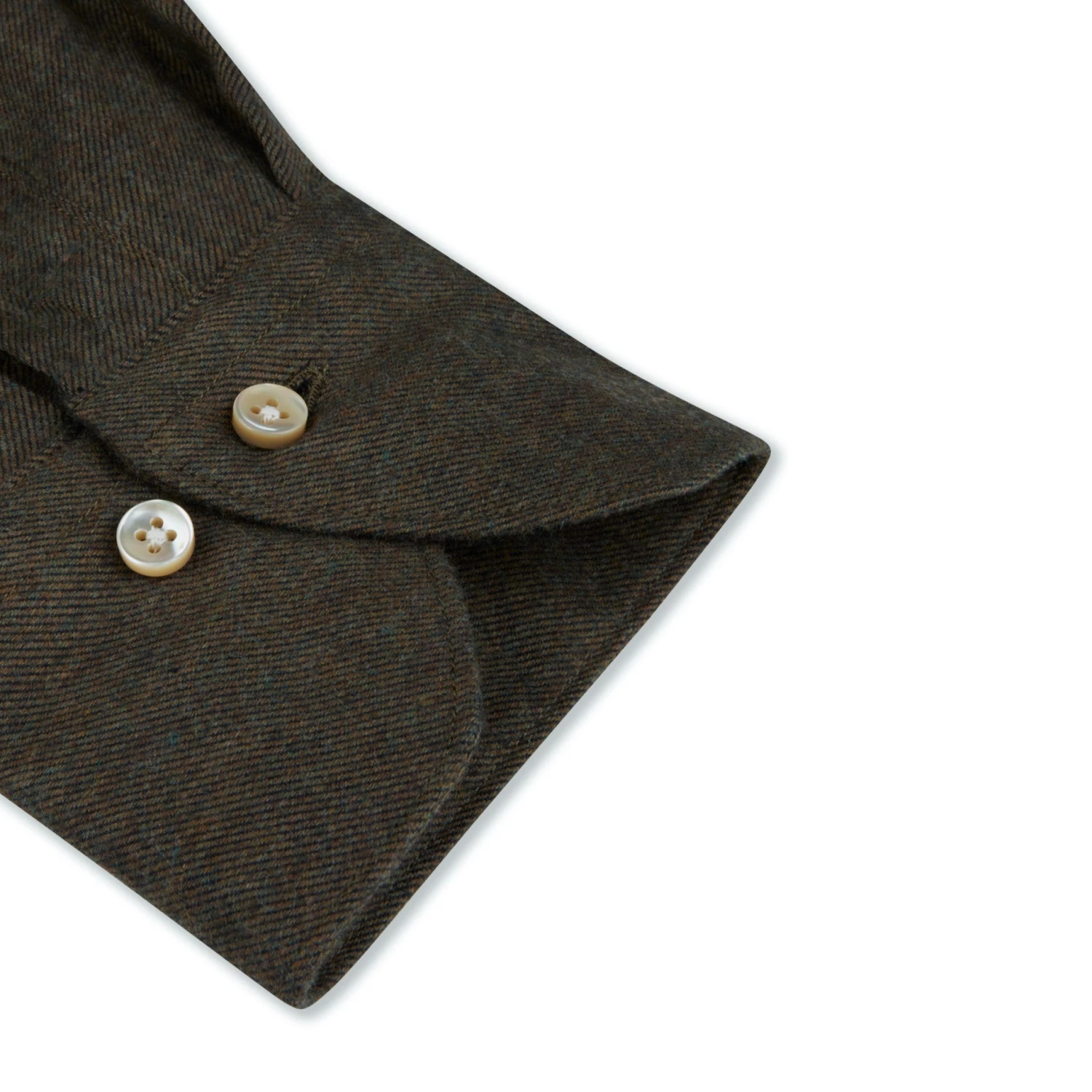 Dark Green Flannel Slimline Casual Shirt - Stenströms 5 Dark Green Flannel Slimline Casual Shirt - Stenströms - Image 3