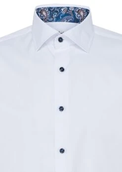 White W/ Navy Contrast Twill Fitted Body Shirt - Stenströms 9 White W/ Navy Contrast Twill Fitted Body Shirt - Stenströms -ETON Store 7315250186286 3