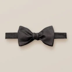 Dark Gray Silk-Lurex Glitter Effect Pre-Tied Bowtie – ETON