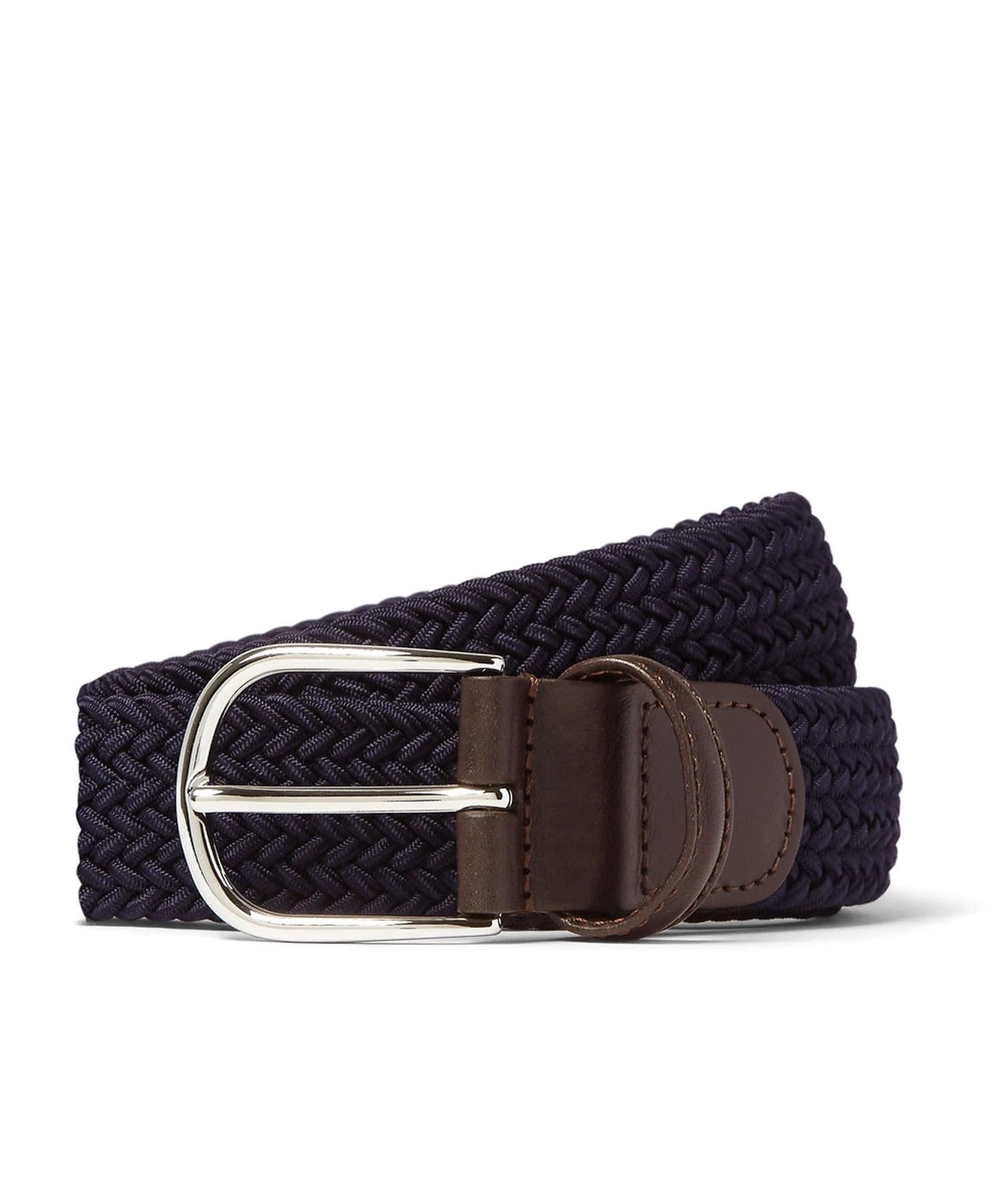 Navy Solid Woven Elastic Belt - Anderson's 3 Navy Solid Woven Elastic Belt - Anderson's