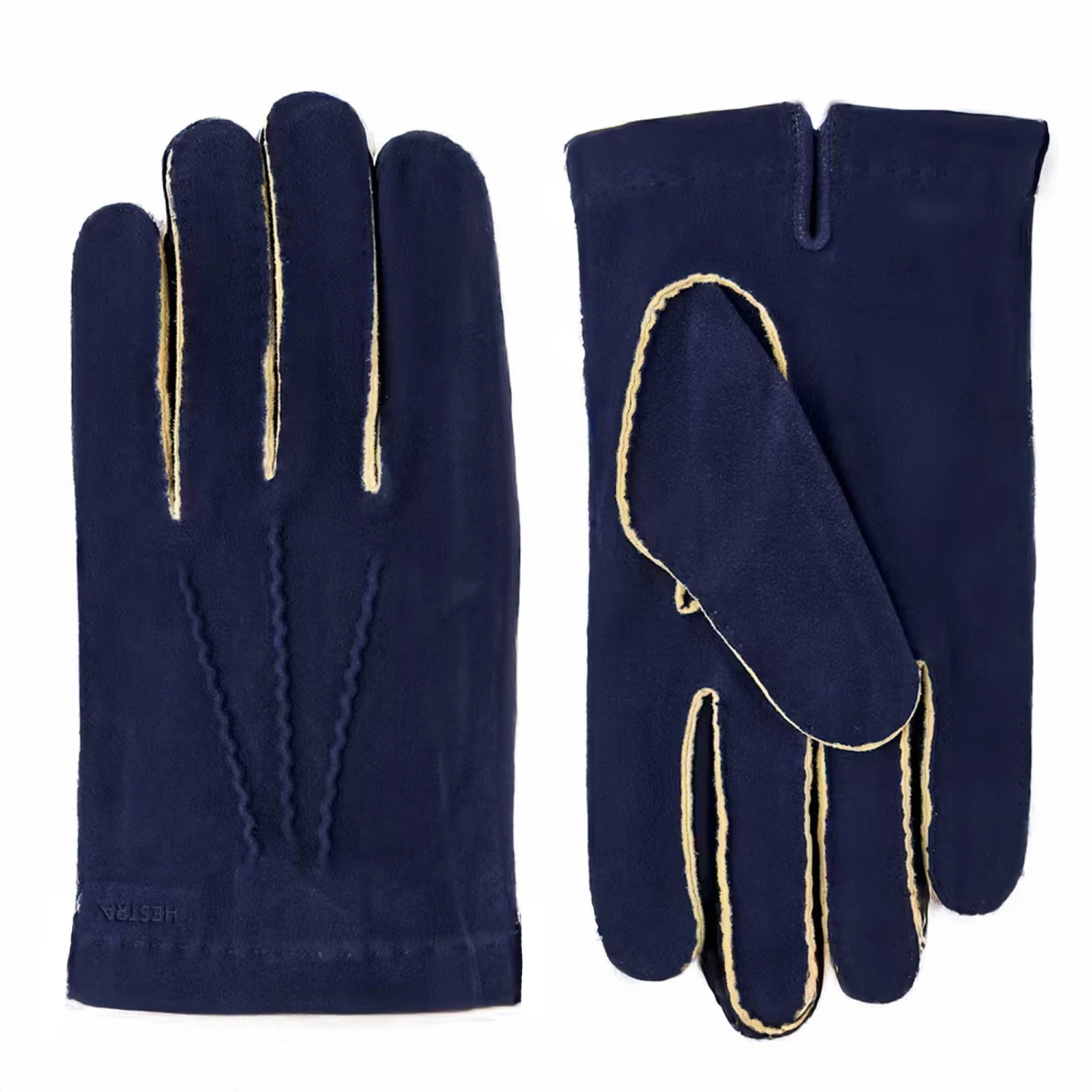 Ultra Navy Damien Sueded Tanned Goat Leather Gloves - Hestra 3 Ultra Navy Damien Sueded Tanned Goat Leather Gloves - Hestra