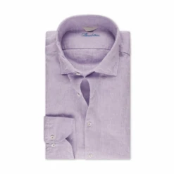 Light Lavender Linen Casual Slimline Shirt - Stenströms