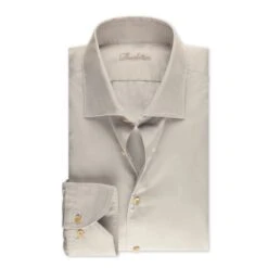 Beige Garment Wash Slimline Casual Shirt - Stenströms