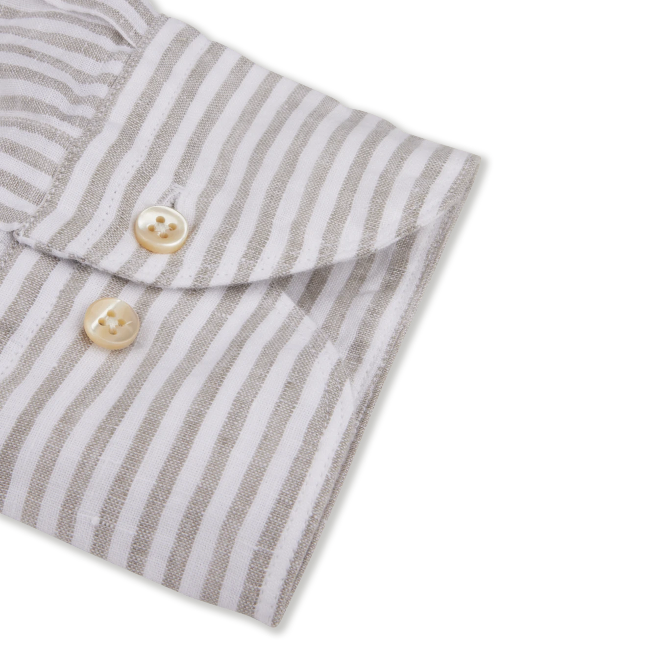 Gray Striped Linen Casual Slimline Shirt - Stenströms 6 Gray Striped Linen Casual Slimline Shirt - Stenströms - Image 4