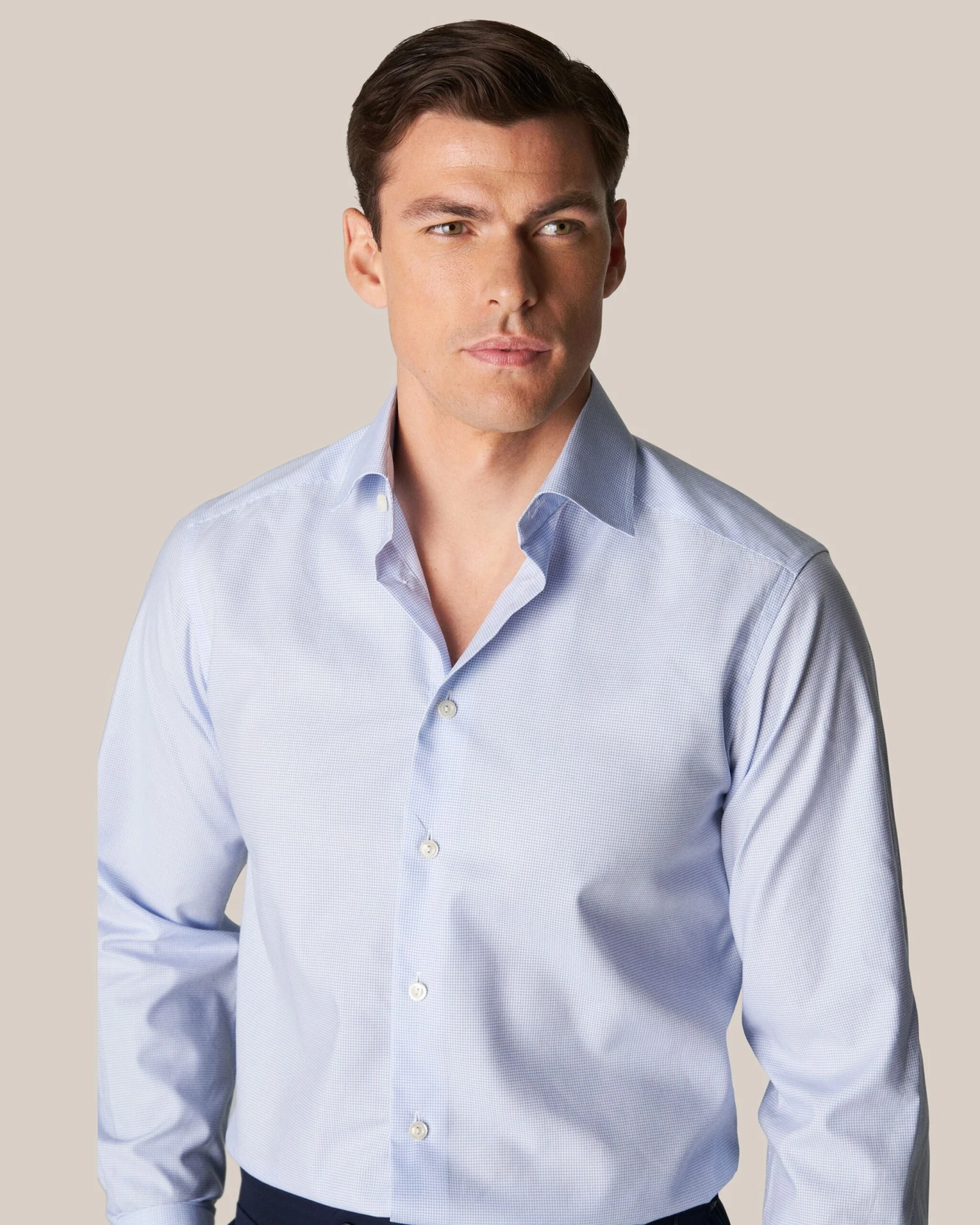 Light Blue Checked Fine Twill Contemporary Fit Shirt - ETON 7 Light Blue Checked Fine Twill Contemporary Fit Shirt - ETON - Image 5