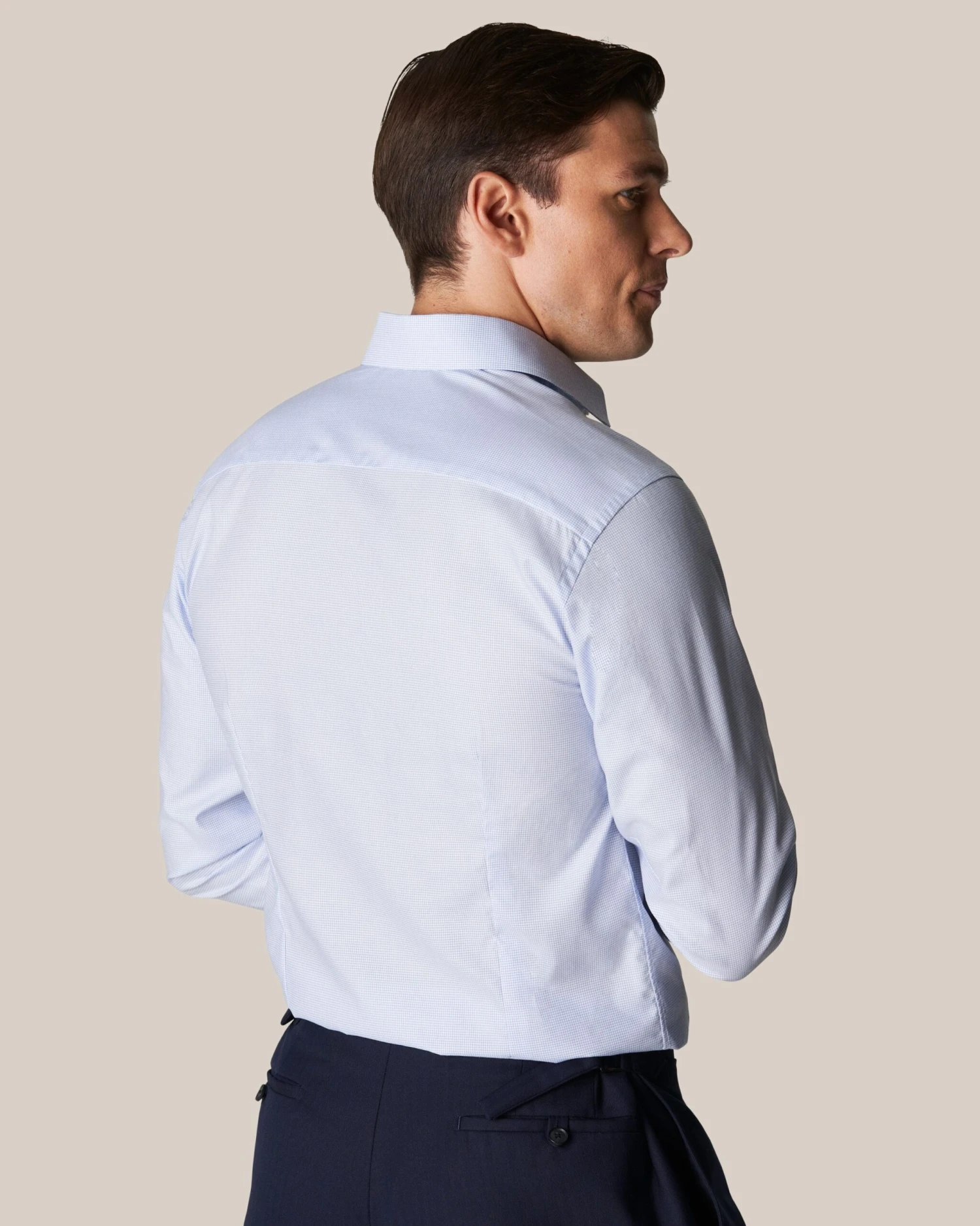 Light Blue Checked Fine Twill Contemporary Fit Shirt - ETON 9 Light Blue Checked Fine Twill Contemporary Fit Shirt - ETON - Image 7