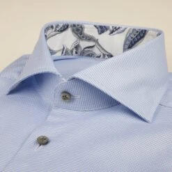 Light Blue Contrast Twill Fitted Body - Stenströms 6 Light Blue Contrast Twill Fitted Body - Stenströms -ETON Store 7841110510110 3