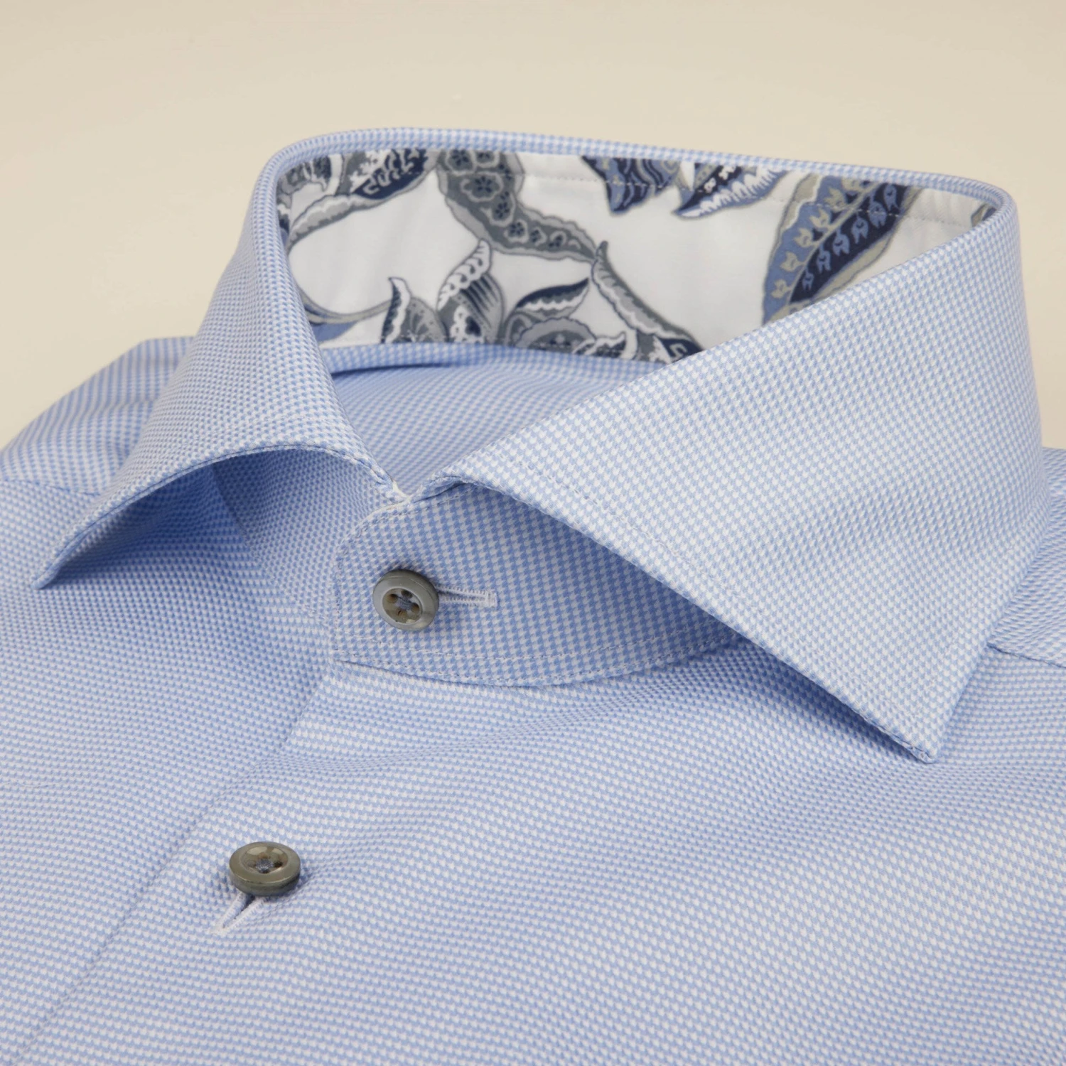 Light Blue Contrast Twill Fitted Body - Stenströms 4 Light Blue Contrast Twill Fitted Body - Stenströms - Image 2