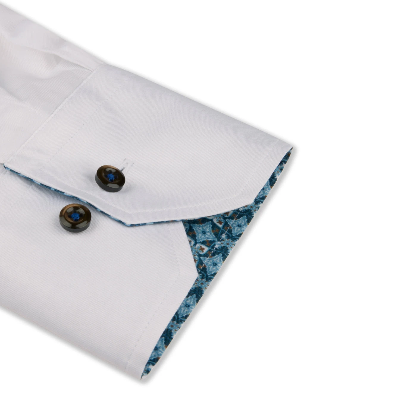 White Contrast Twill Slimline Shirt - Stenströms 5 White Contrast Twill Slimline Shirt - Stenströms - Image 3