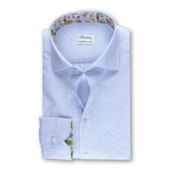 Light Blue Contrast Oxford Slimline Shirt - Stenströms