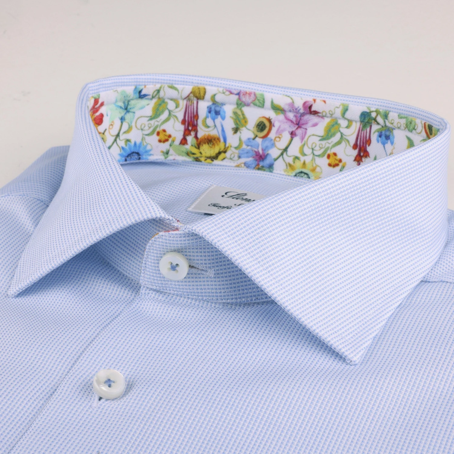 Light Blue Contrast Oxford Slimline Shirt - Stenströms 4 Light Blue Contrast Oxford Slimline Shirt - Stenströms - Image 2