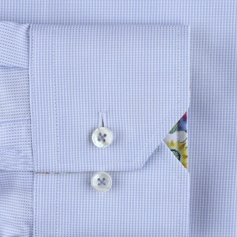 Light Blue Contrast Oxford Slimline Shirt - Stenströms 5 Light Blue Contrast Oxford Slimline Shirt - Stenströms - Image 3