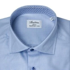 Light Blue W/ Contrast Buttons & Trim Slimline Shirt - Stenströms 9 Light Blue W/ Contrast Buttons & Trim Slimline Shirt - Stenströms -ETON Store 7847510541110 Stenstroms Fitted Body 2