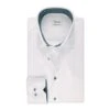 White With Blue Contrast Slimline Cotton Twill Shirt - Stenströms