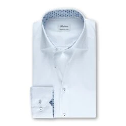White Slimline Twill Shirt With Contrast - Stenströms