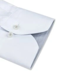 Stenströms White Twill Fitted Body Shirt With Gray Contrast Details 7 Stenströms White Twill Fitted Body Shirt With Gray Contrast Details -ETON Store 7847910580000 5
