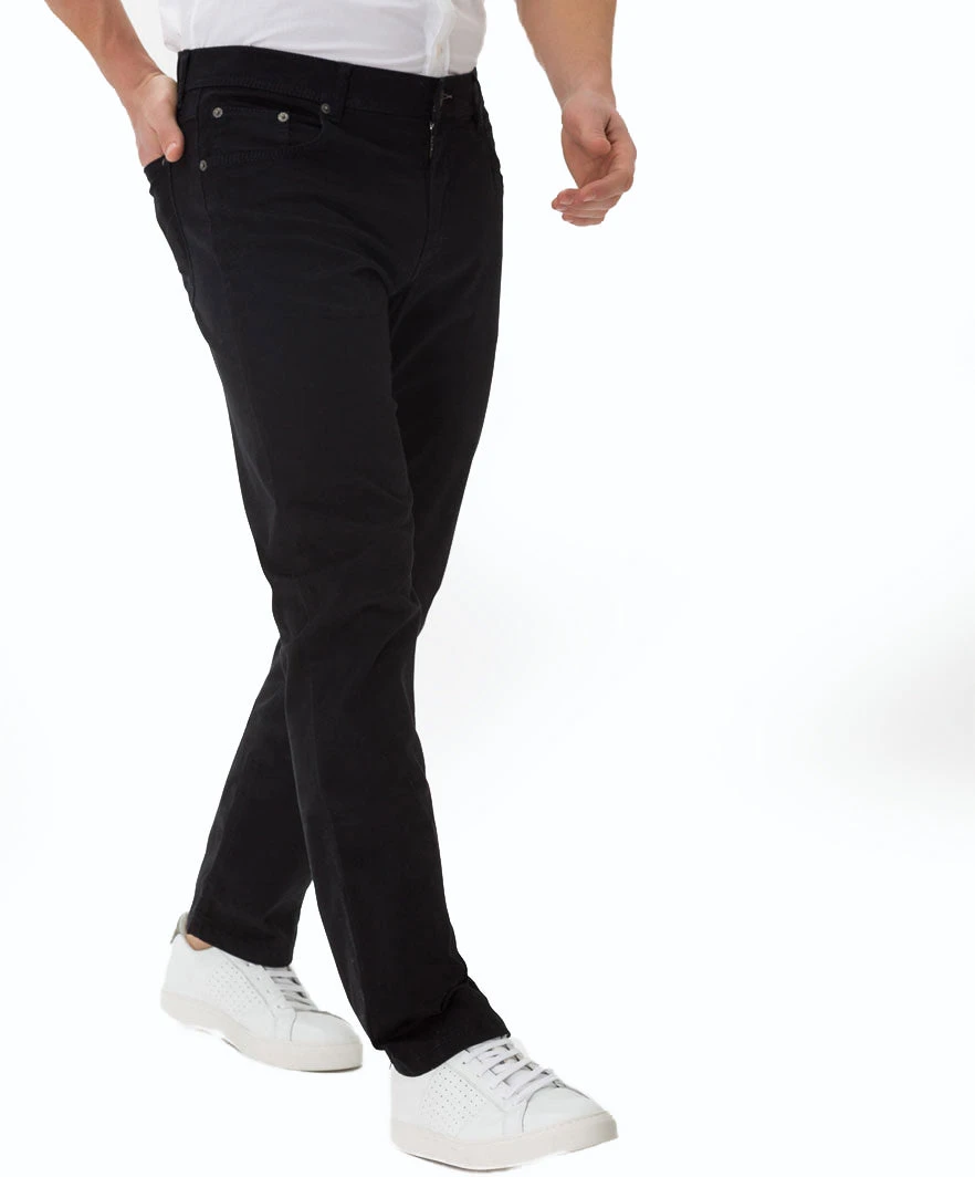 Black Cooper Fancy Marathon Stretch Cotton Trousers - Brax 3 Black Cooper Fancy Marathon Stretch Cotton Trousers - Brax