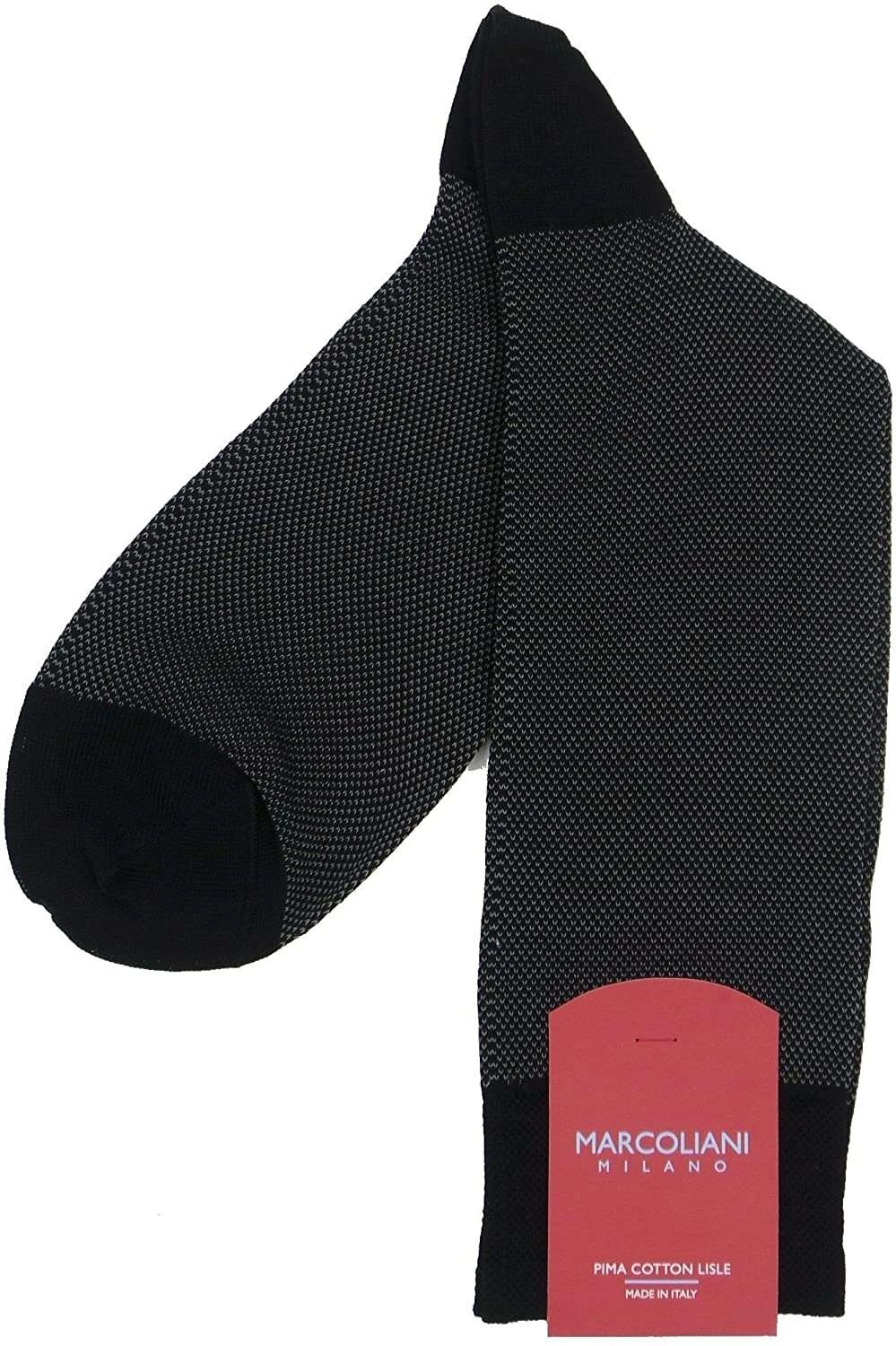Black Birdseye Pima Cotton Mid-Calf Sock (Large) - Marcoliani 4 Black Birdseye Pima Cotton Mid-Calf Sock (Large) - Marcoliani - Image 2