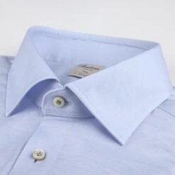 Casual Light Blue Cotton Jersey Stretch Shirt - Stenströms 6 Casual Light Blue Cotton Jersey Stretch Shirt - Stenströms -ETON Store 8400008270100 3