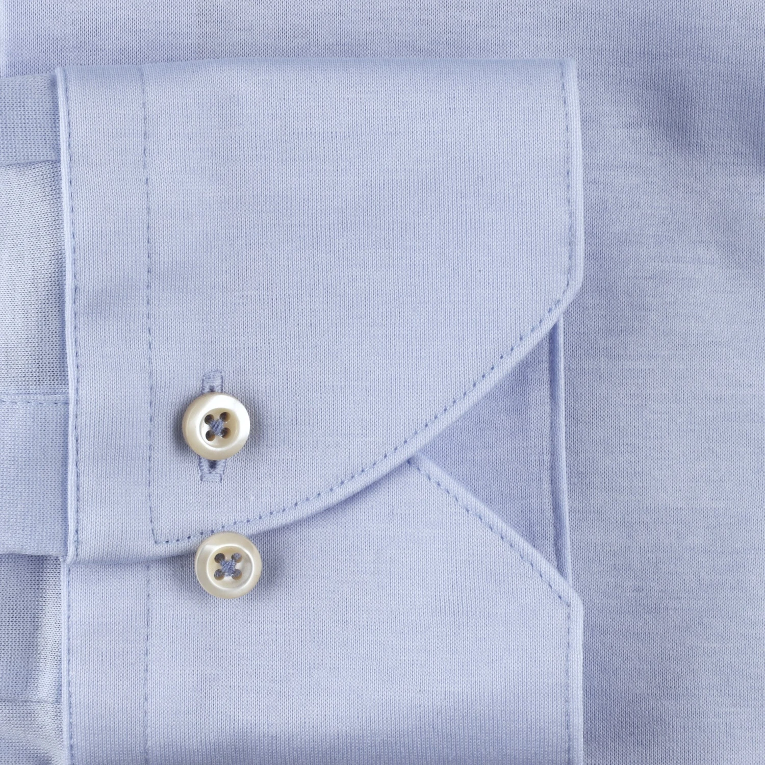 Casual Light Blue Cotton Jersey Stretch Shirt - Stenströms 5 Casual Light Blue Cotton Jersey Stretch Shirt - Stenströms - Image 3