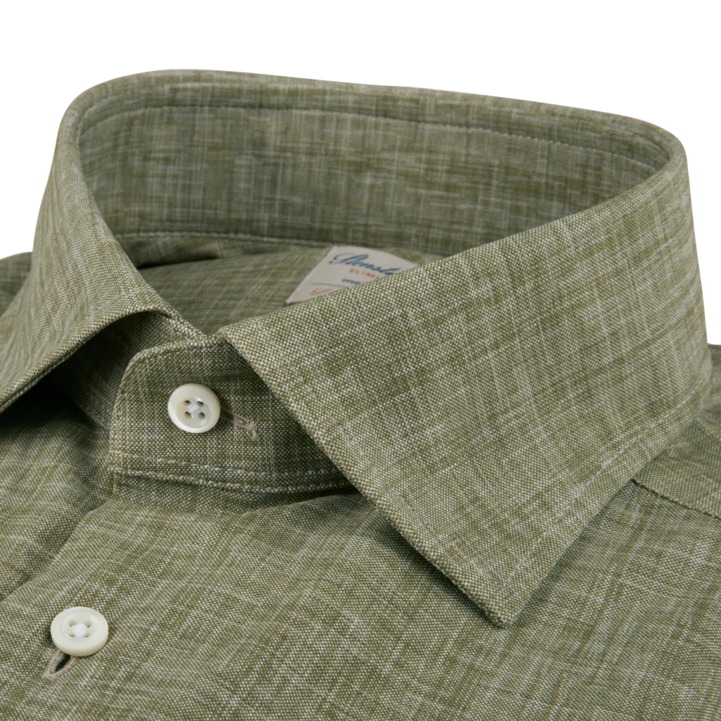 Casual Green Jersey Stretch Slimline Shirt - Stenströms 4 Casual Green Jersey Stretch Slimline Shirt - Stenströms - Image 2