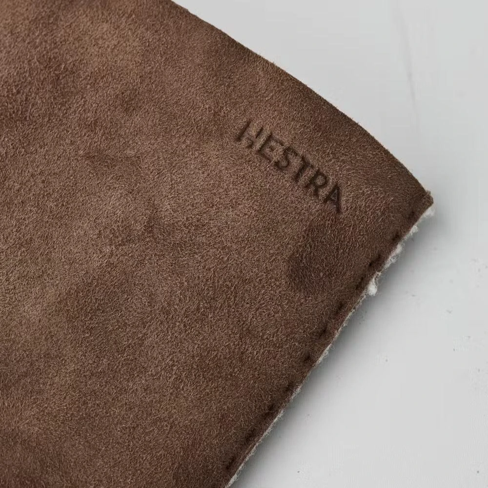 Brown Bernard Lambskin Suede Fur-Lined Gloves - Hestra 5 Brown Bernard Lambskin Suede Fur-Lined Gloves - Hestra - Image 3