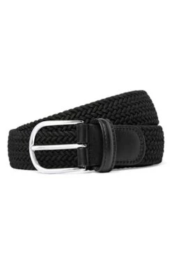 Black Solid Woven Elastic Belt - Anderson's -ETON Store 8e952de0 bad1 492b 888a 19e3b1873a92