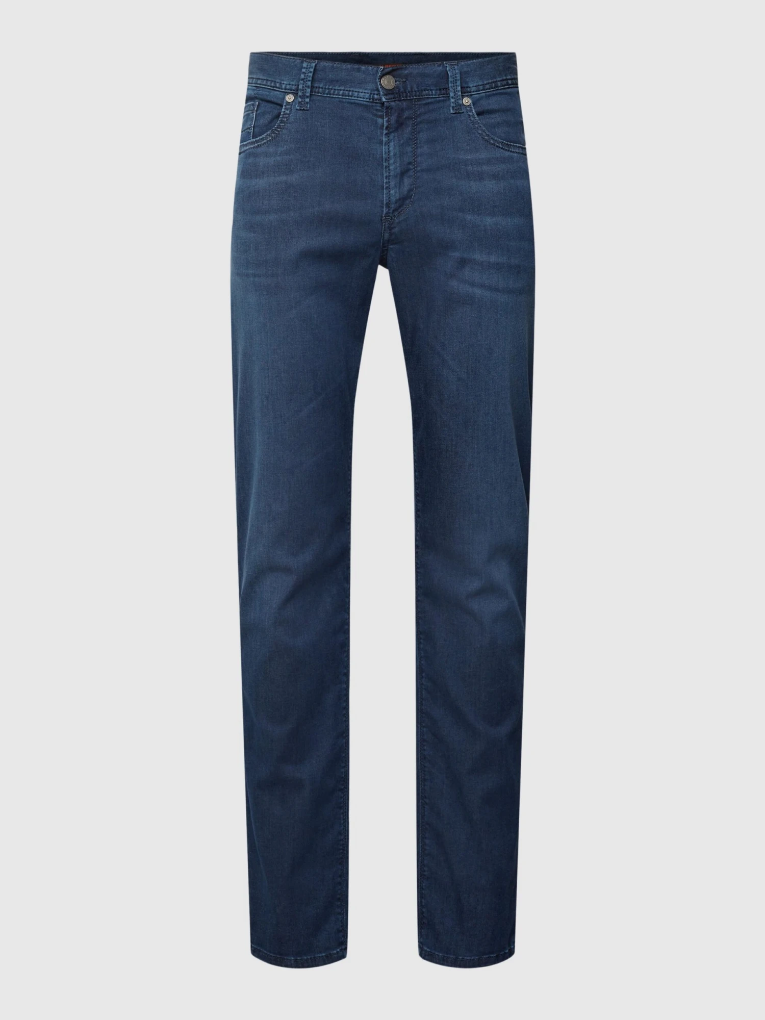 Mid Blue Denim Tencel-Cotton Regular Fit (Pipe) Jeans - Alberto 14 Mid Blue Denim Tencel-Cotton Regular Fit (Pipe) Jeans - Alberto - Image 12