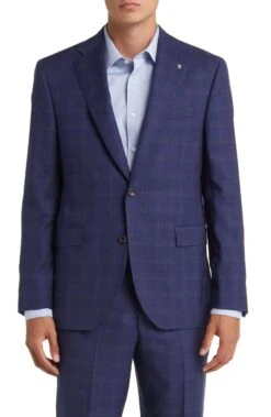 Blue Check Esprit Modern Fit Loro Piana Wool Suit - Jack Victor