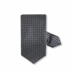 Stenströms Gray Mini Geometric Pattern Silk Tie