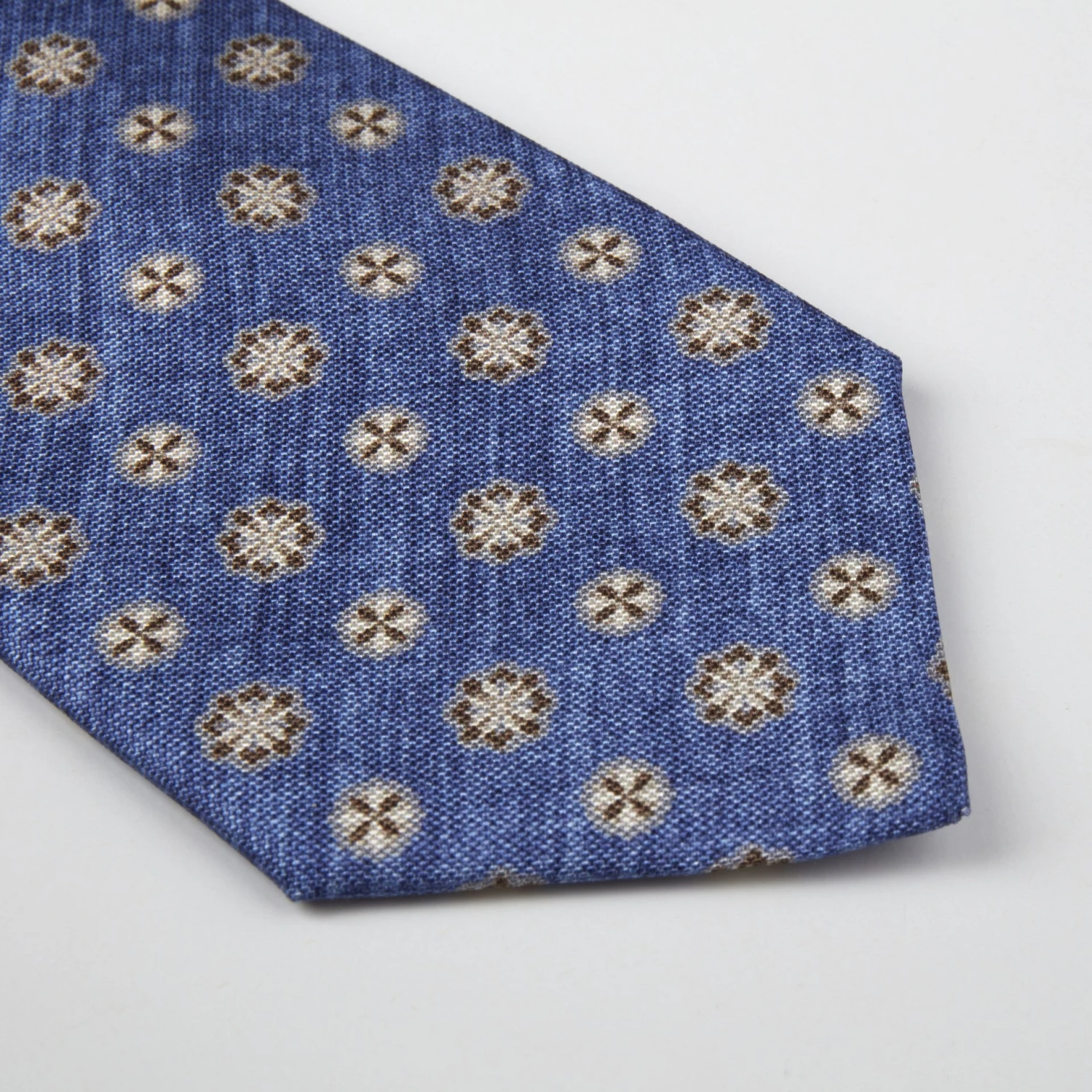 Navy Patterned Silk Tie - Stenströms 6 Navy Patterned Silk Tie - Stenströms - Image 4