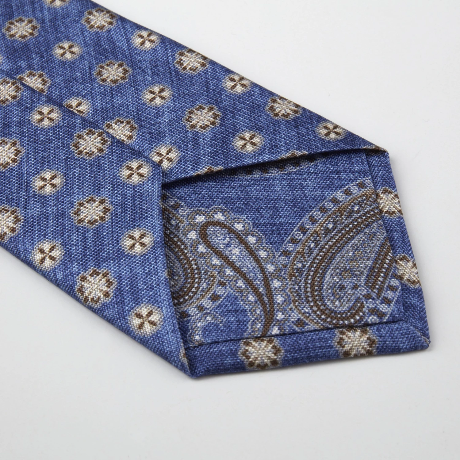 Navy Patterned Silk Tie - Stenströms 7 Navy Patterned Silk Tie - Stenströms - Image 5