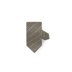Beige Houndstooth Silk Tie - Stenströms