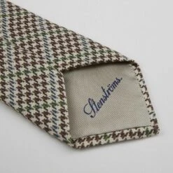 Beige Houndstooth Silk Tie - Stenströms 8 Beige Houndstooth Silk Tie - Stenströms -ETON Store 913309002 3