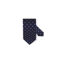 Navy Blue Dotted Silk Tie - Stenströms