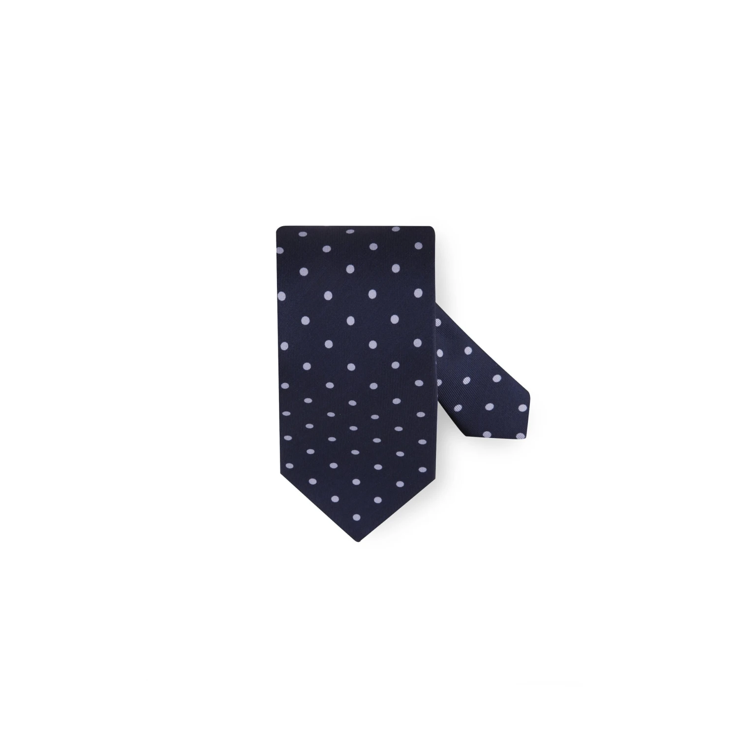 Navy Blue Dotted Silk Tie - Stenströms 3 Navy Blue Dotted Silk Tie - Stenströms