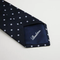 Navy Blue Dotted Silk Tie - Stenströms 7 Navy Blue Dotted Silk Tie - Stenströms -ETON Store 913319002 4