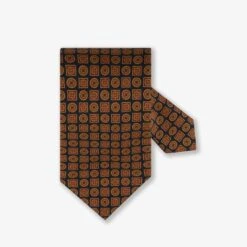 Dark Blue Patterned Silk Tie - Stenströms