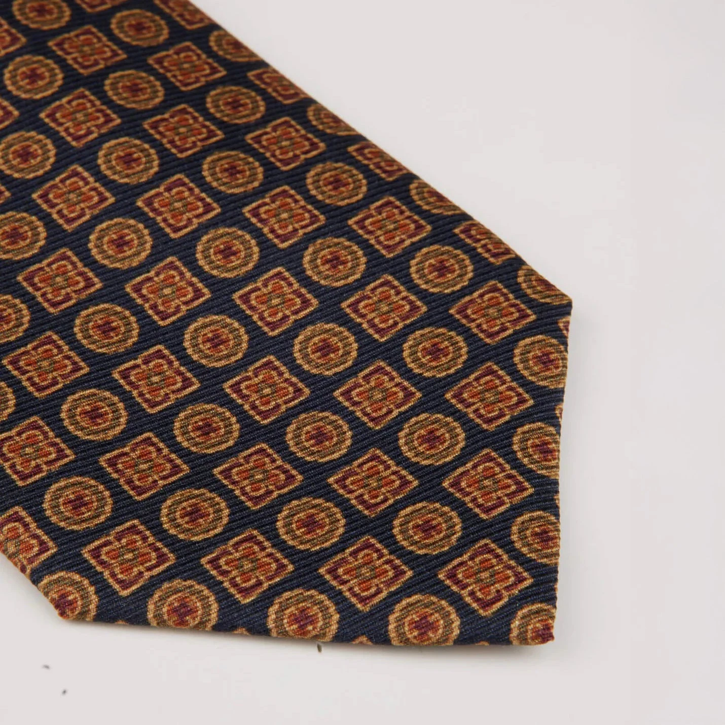 Dark Blue Patterned Silk Tie - Stenströms 4 Dark Blue Patterned Silk Tie - Stenströms - Image 2
