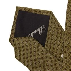 Olive Green Motif Pattern Silk Tie - Stenströms 9 Olive Green Motif Pattern Silk Tie - Stenströms -ETON Store 913348 003 4