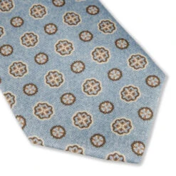 Light Blue Medallion Patterned Silk Tie - Stenströms 7 Light Blue Medallion Patterned Silk Tie - Stenströms -ETON Store 9133540000101 2