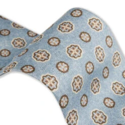 Light Blue Medallion Patterned Silk Tie - Stenströms 6 Light Blue Medallion Patterned Silk Tie - Stenströms -ETON Store 9133540000101 3