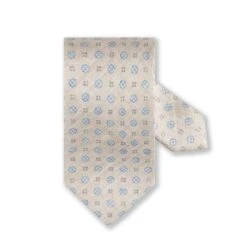 Beige Patterned Silk Tie - Stenströms