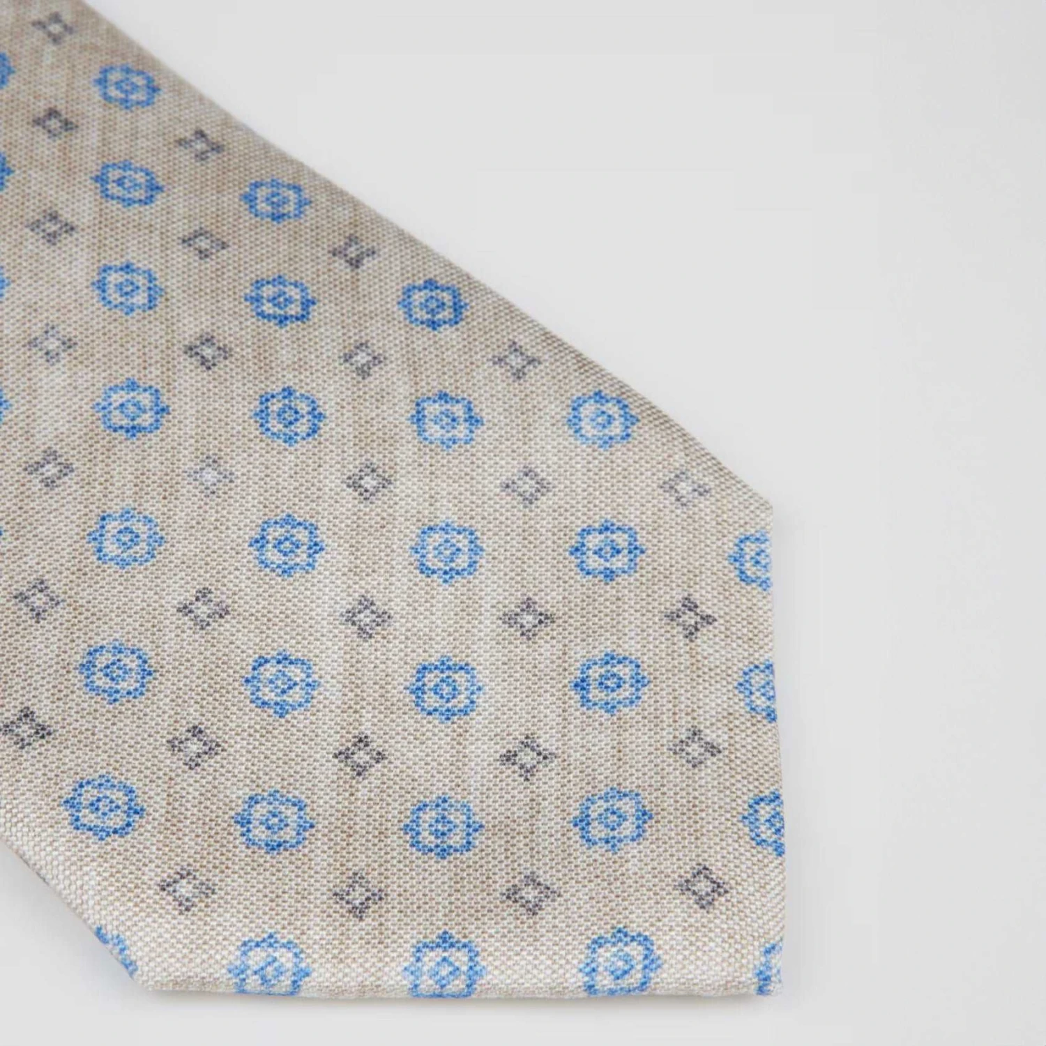 Beige Patterned Silk Tie - Stenströms 4 Beige Patterned Silk Tie - Stenströms - Image 2