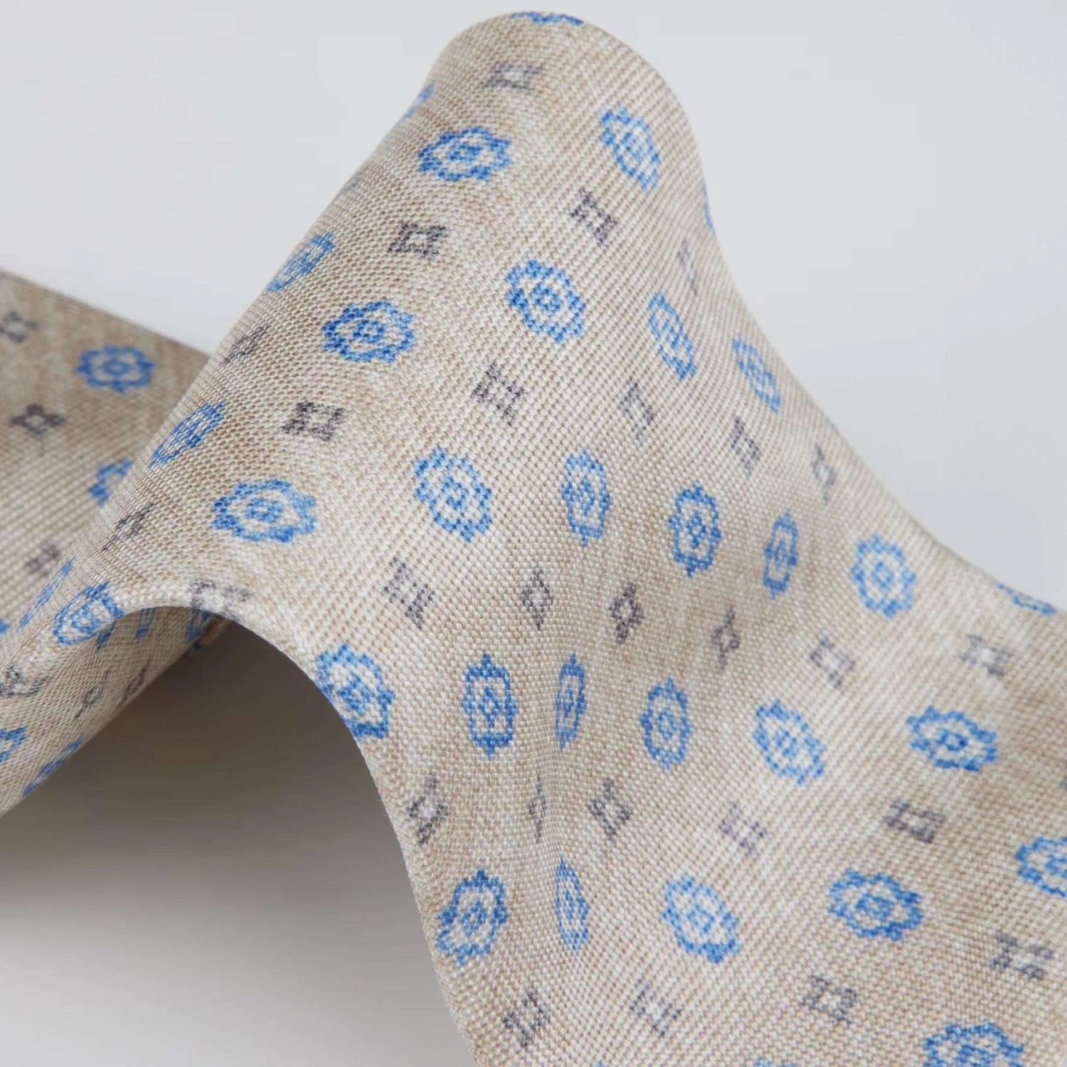 Beige Patterned Silk Tie - Stenströms 5 Beige Patterned Silk Tie - Stenströms - Image 3