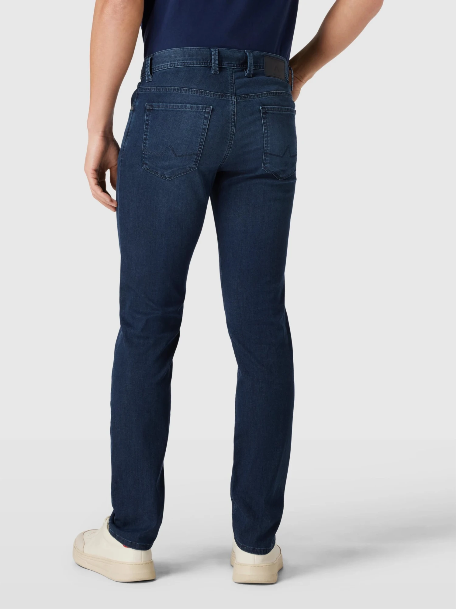 Mid Blue Denim Tencel-Cotton Regular Fit (Pipe) Jeans - Alberto 15 Mid Blue Denim Tencel-Cotton Regular Fit (Pipe) Jeans - Alberto - Image 13