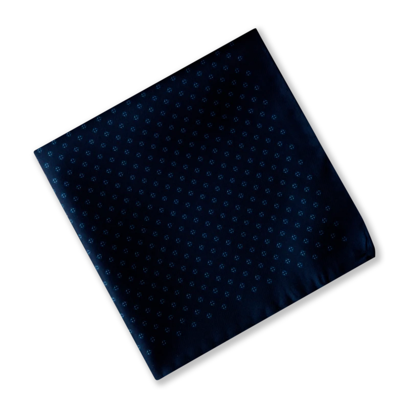 Stenströms Dark Blue Micro Floral Printed Silk Hankie 3 Stenströms Dark Blue Micro Floral Printed Silk Hankie