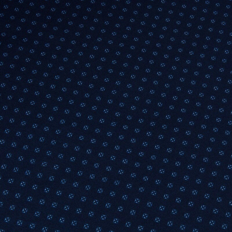 Stenströms Dark Blue Micro Floral Printed Silk Hankie 5 Stenströms Dark Blue Micro Floral Printed Silk Hankie - Image 3