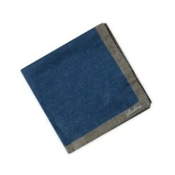 Blue/Beige Reversible Silk Hankie - Stenströms